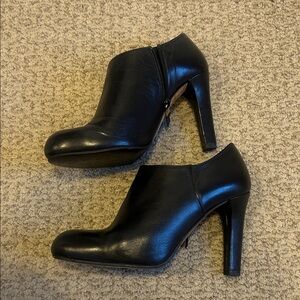 LK Bennett Black Leather High-Heel Ankle Booties